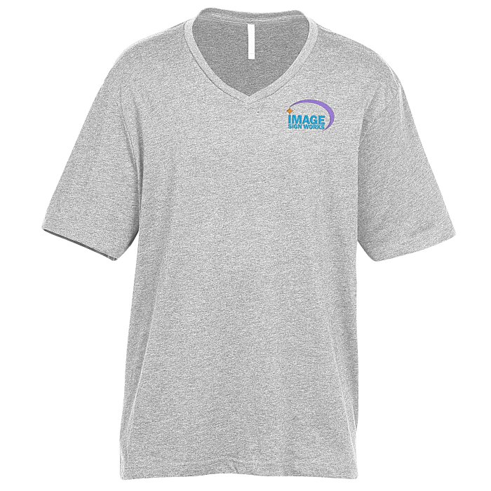 Custom Euro Spun Cotton V-Neck T-Shirt - Men's - Embroidered