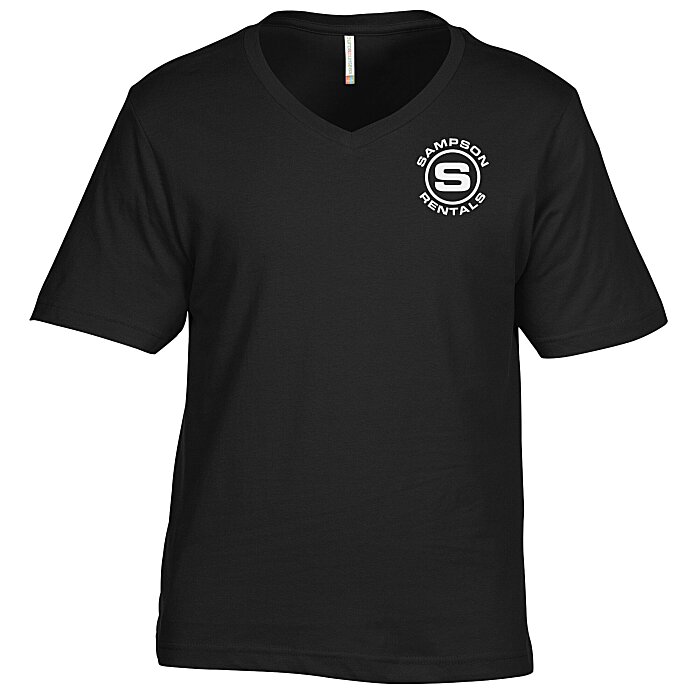 Custom Euro Spun Cotton V-Neck T-Shirt - Men's - Screen