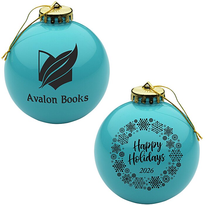 Custom Round Shatterproof Ornament - Snowflake - Happy Holidays