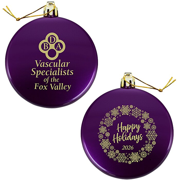 Custom Flat Shatterproof Ornament - Snowflake - Happy Holidays