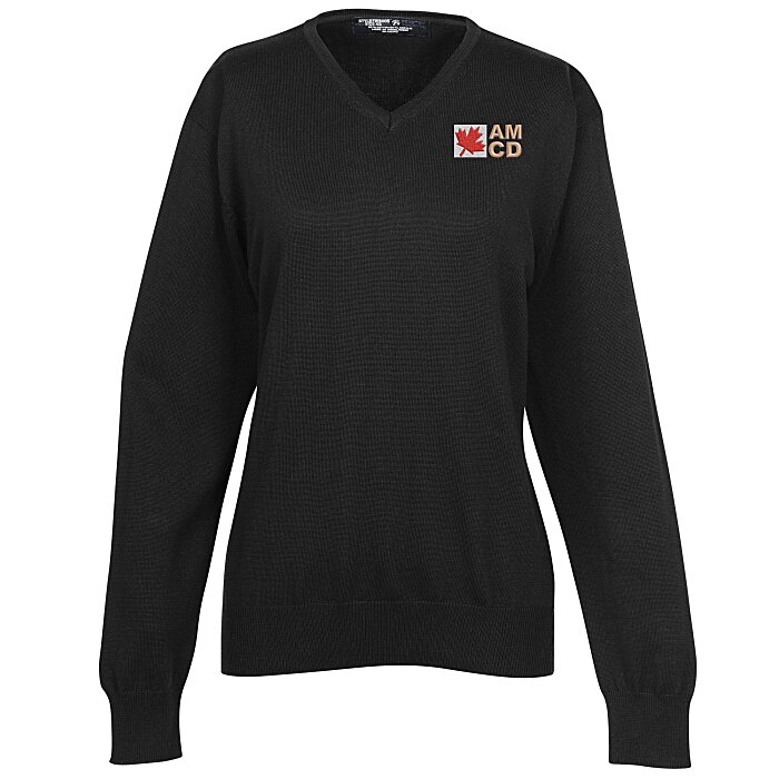 Custom Fine Gauge V-Neck Sweater - Ladies'