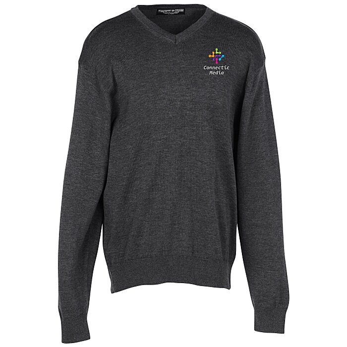 Custom Fine Gauge V-Neck Sweater - Men's