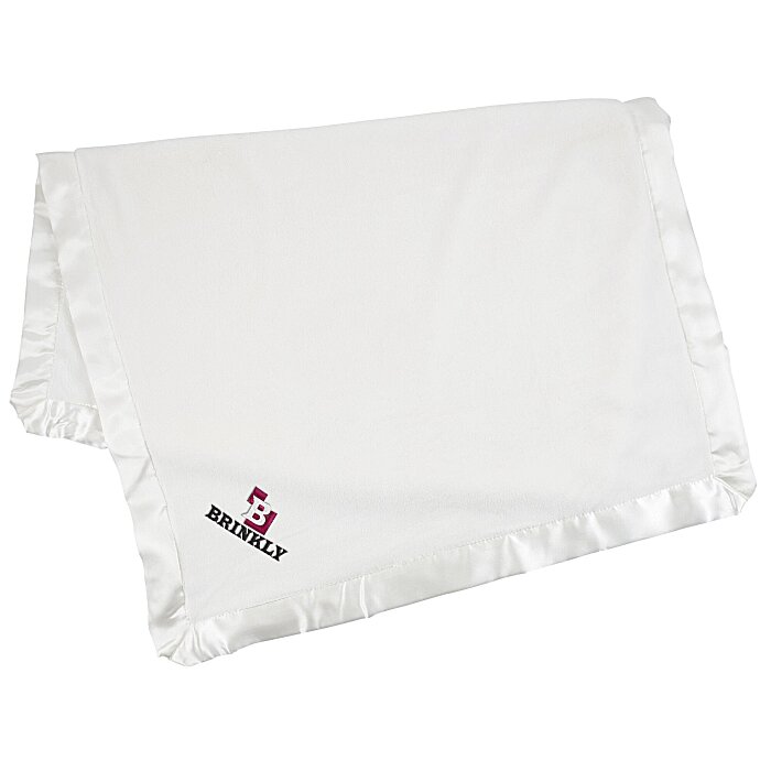 Custom Satin Trim Tahoe Microfleece Baby Blanket