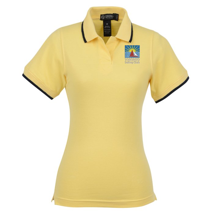 Custom Tipped Combed Cotton Pique Polo - Ladies'