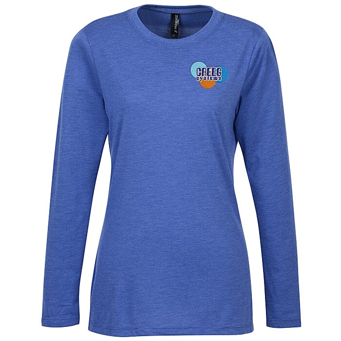 Custom Primease Tri-Blend Long Sleeve Tee - Ladies' - Embroidered