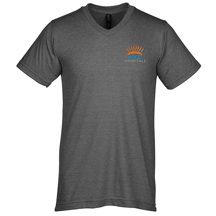 Custom M&O Fine Blend V-Neck T-Shirt - Men's - Embroidered
