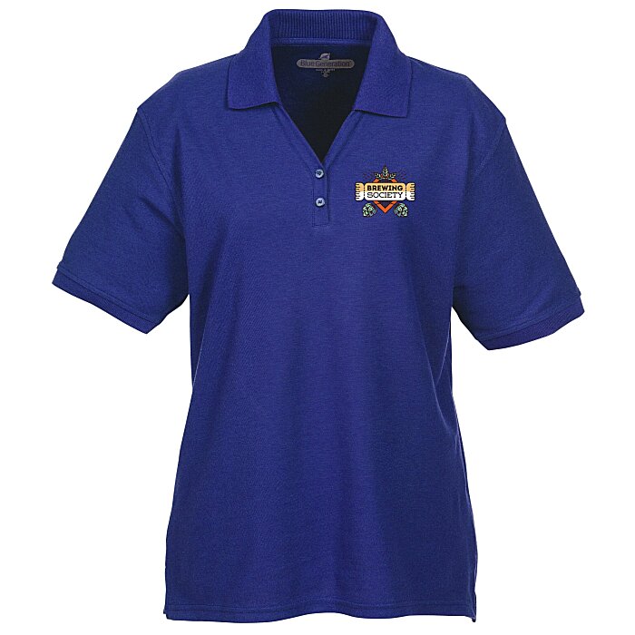 Custom Soft Touch Pique Y-Placket Sport Shirt - Ladies' - Full Colour