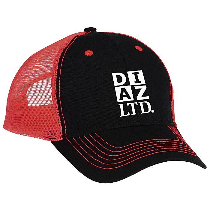Custom Colour Accent Mesh Snapback Cap