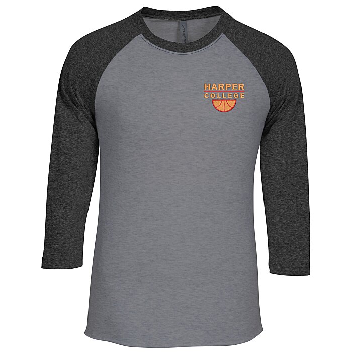 Custom Unisex Tri-Blend Baseball Tee - Embroidered