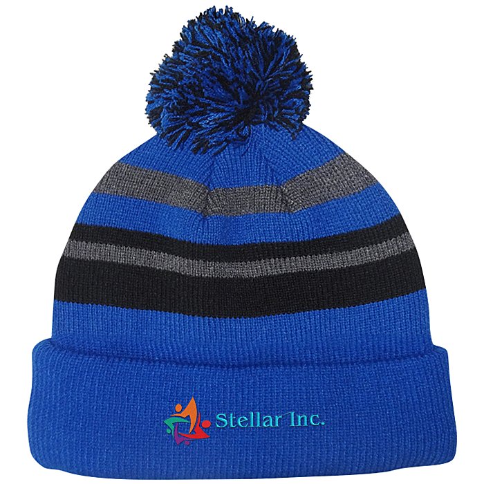 Custom Microfleece Lined Pom Pom Beanie - 24 hr