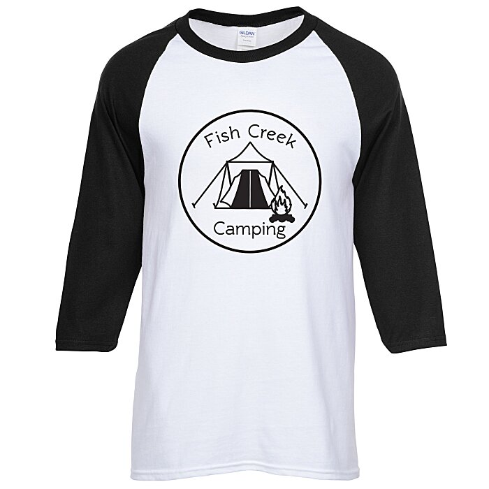 Custom Gildan Heavy Cotton 3/4 Sleeve Raglan T-Shirt - Screen