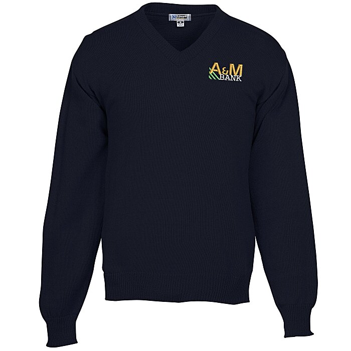Custom Tuff-Pil Plus Acrylic V-Neck Sweater - Men's