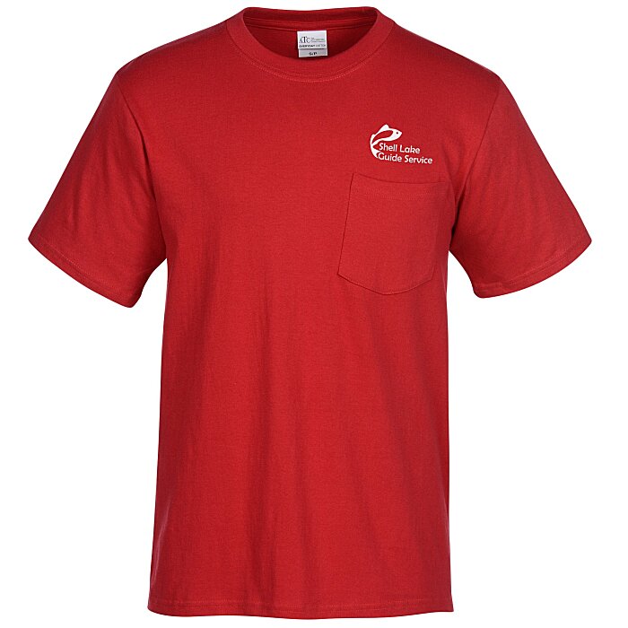 Custom Everyday Cotton Pocket T-Shirt - Men's - Colours - Screen
