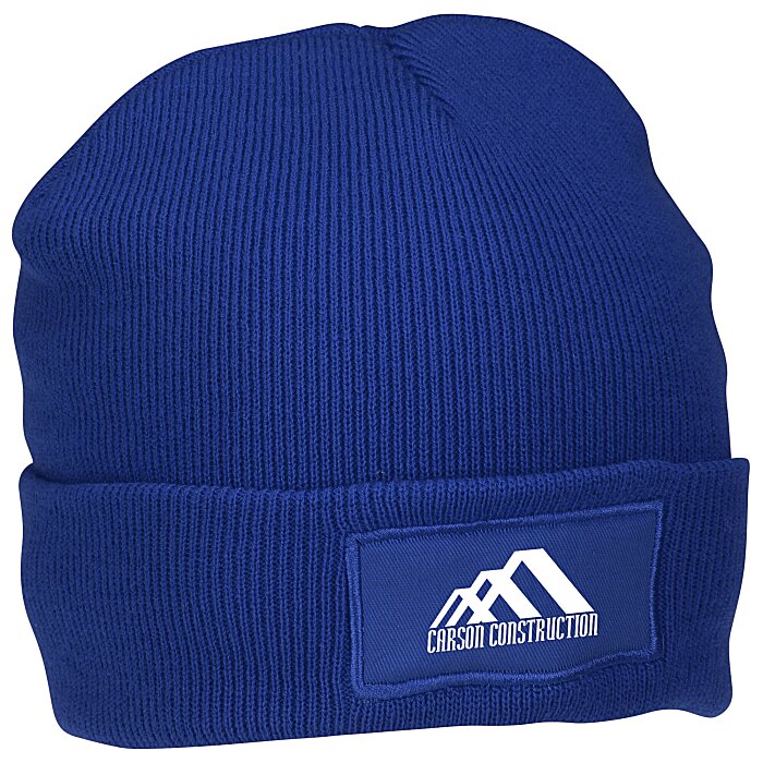 Custom Cuffed Knit Beanie with Patch