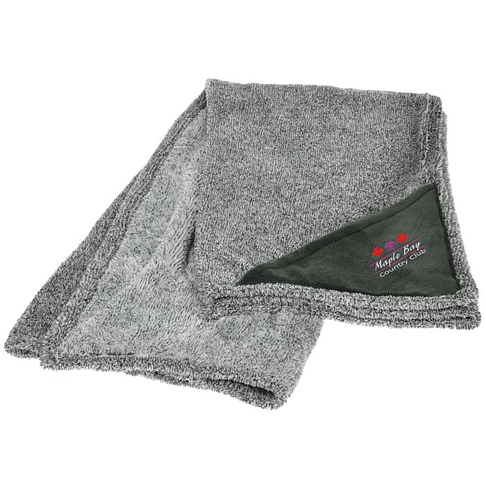 Custom Heathered Fuzzy Fleece Blanket