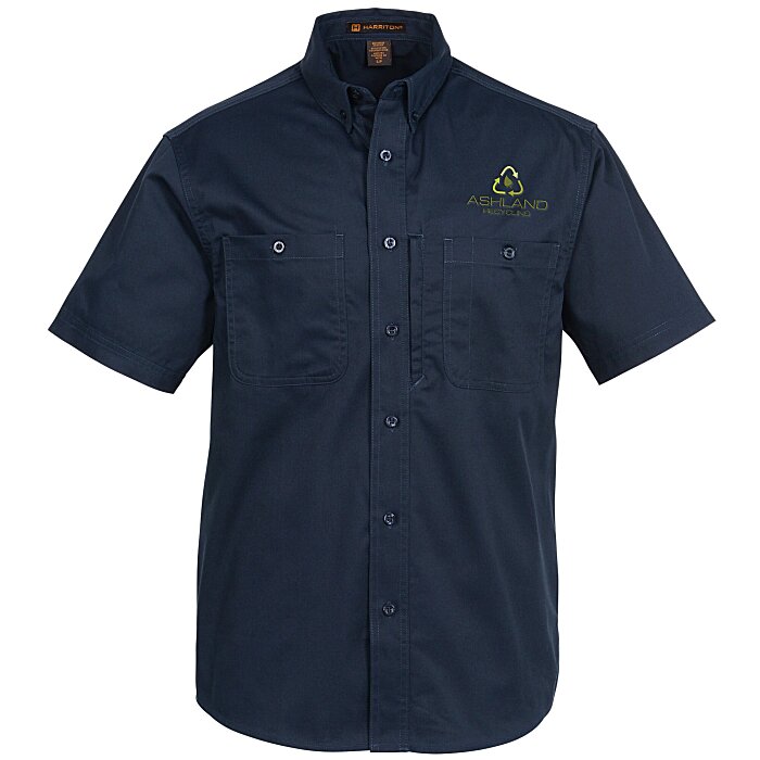 Custom Harriton Advantage IL Short Sleeve Work Shirt - Men's