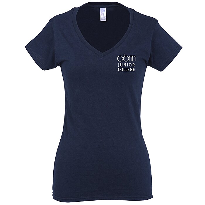 Custom Gildan Softstyle V-Neck T-Shirt - Ladies' - Screen