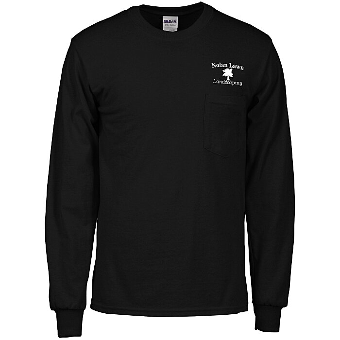Custom Gildan Ultra Cotton LS Pocket T-Shirt - Screen