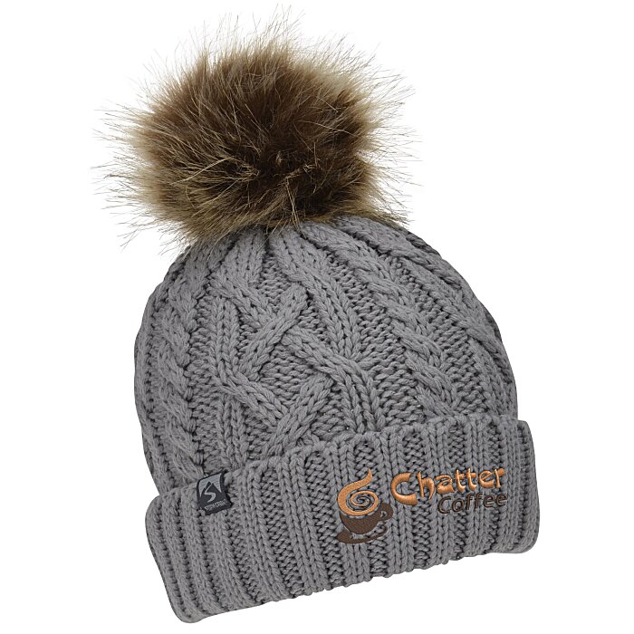 Custom Storm Creek Cable Knit Pom Beanie