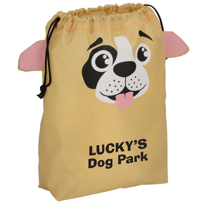 Custom Paws and Claws Drawstring Gift Bag - Puppy
