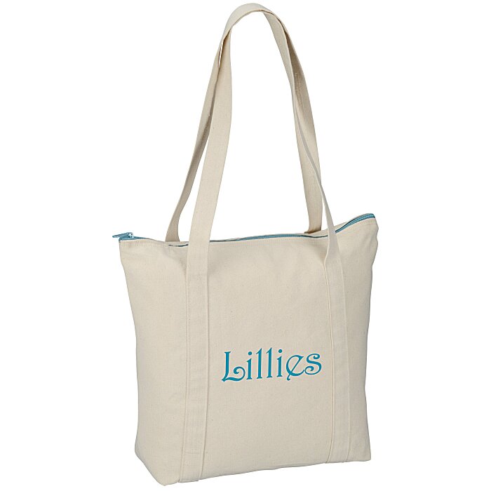 Custom Chroma Zip 10-oz Cotton Tote - 13 inches x 15 inches