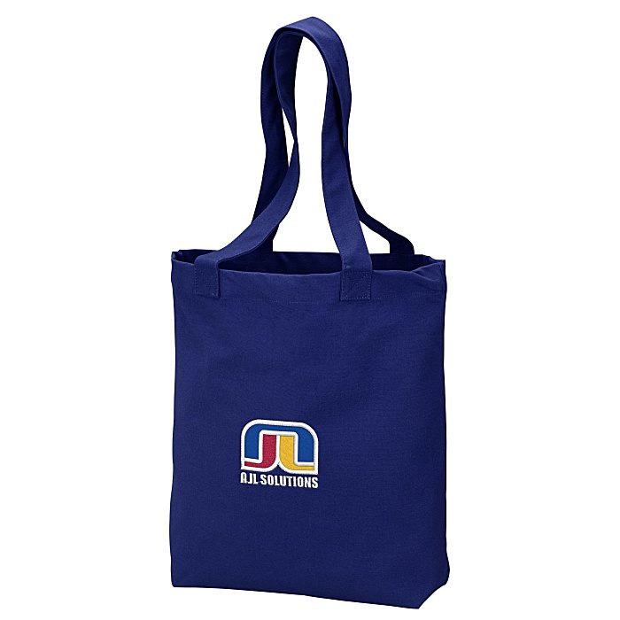 Custom Peached 12-oz Cotton Tote - Embroidered