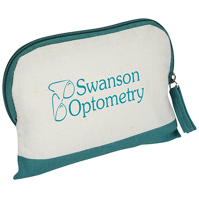 Custom Colour Accent Cotton Sheeting Zippered Pouch