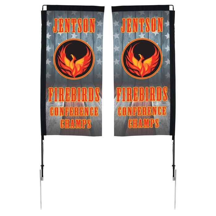 Custom Outdoor Rectangular Sail Sign - 7 feet - Two Sided
