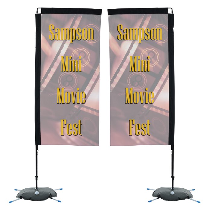 Custom Indoor Rectangular Sail Sign - 7 feet - Two Sided