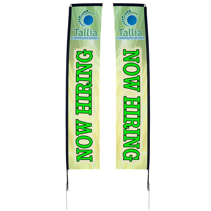 Custom Outdoor Rectangular Sail Sign - 14 1/2 feet - Two Sided