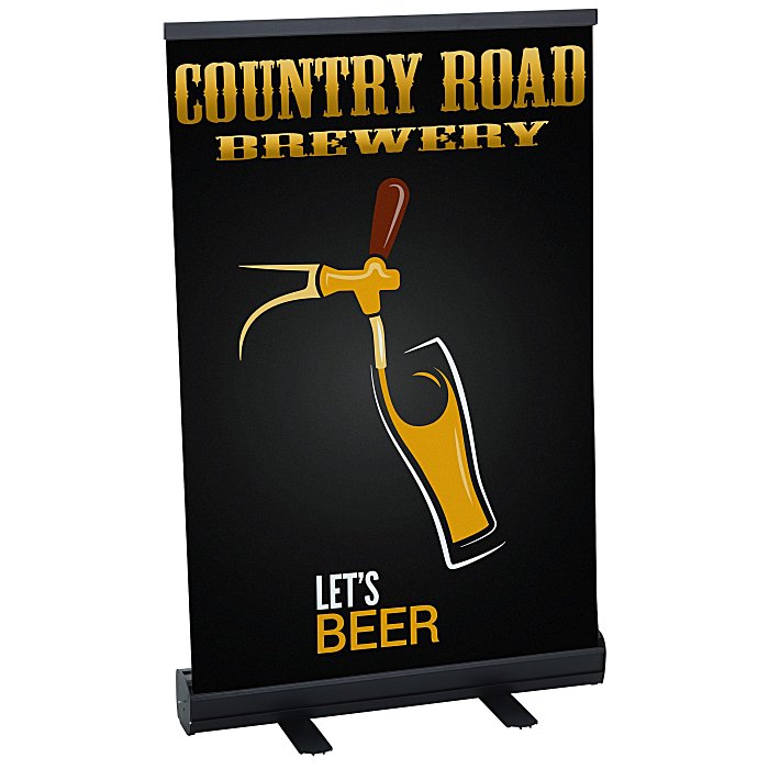 Custom Economy Tabletop Retractable Fabric Banner Display - 24 inches