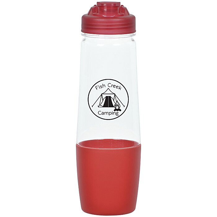Custom PolySure Sip and Pour Water Bottle with Flip Lid - 28 oz - Clear