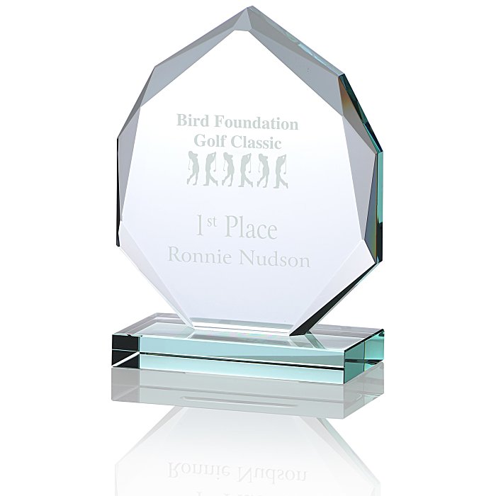 Custom Eclipse Jade Glass Award - 5 inches
