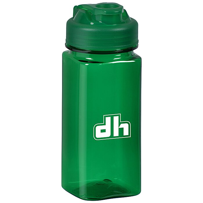 Custom PolySure Squared-Up Water Bottle with Flip Lid - 16 oz