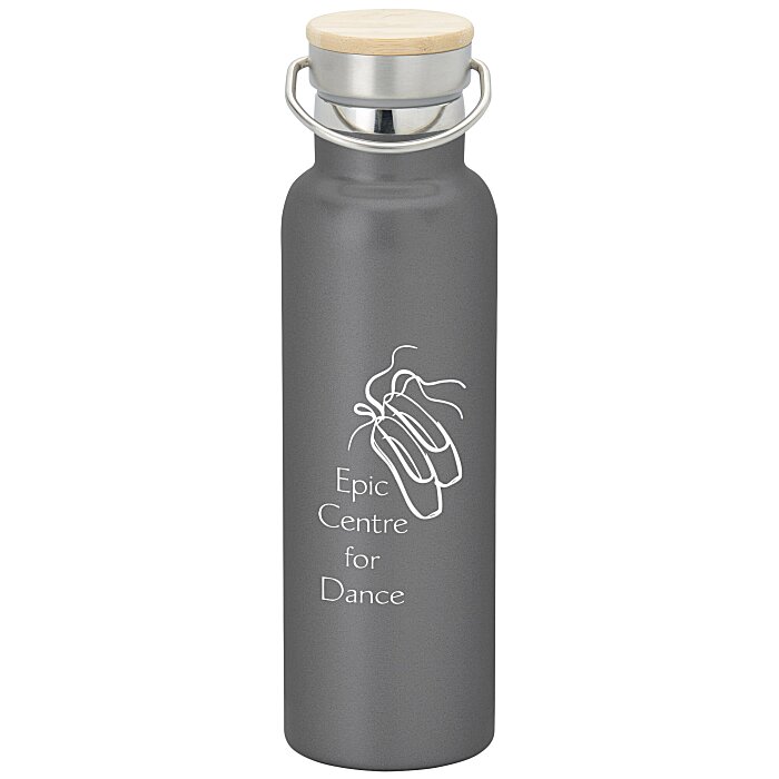 Custom Accord Vacuum Bottle with Wood Lid - 21 oz