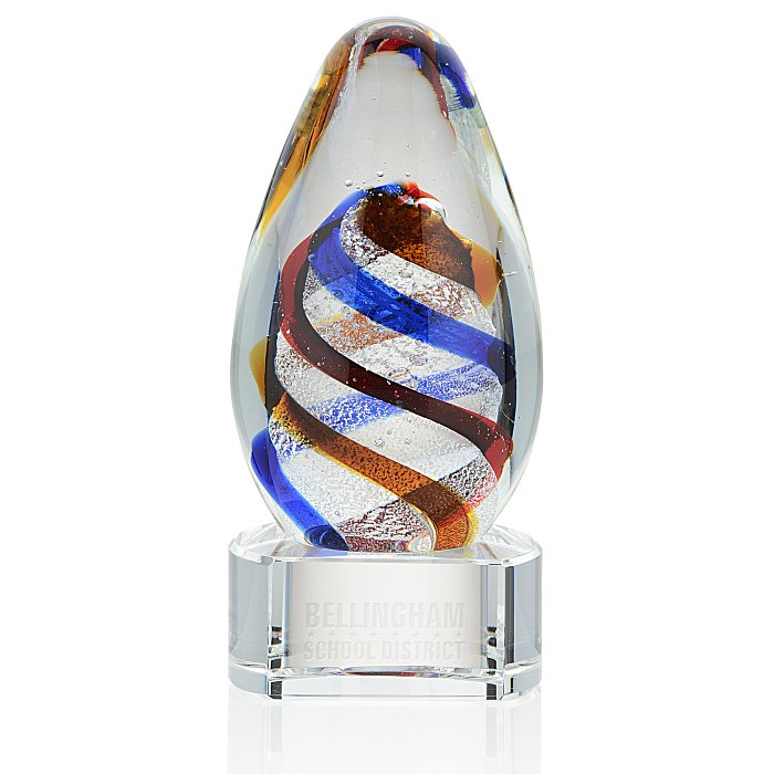 Custom Zenith Art Glass Award - Clear Base