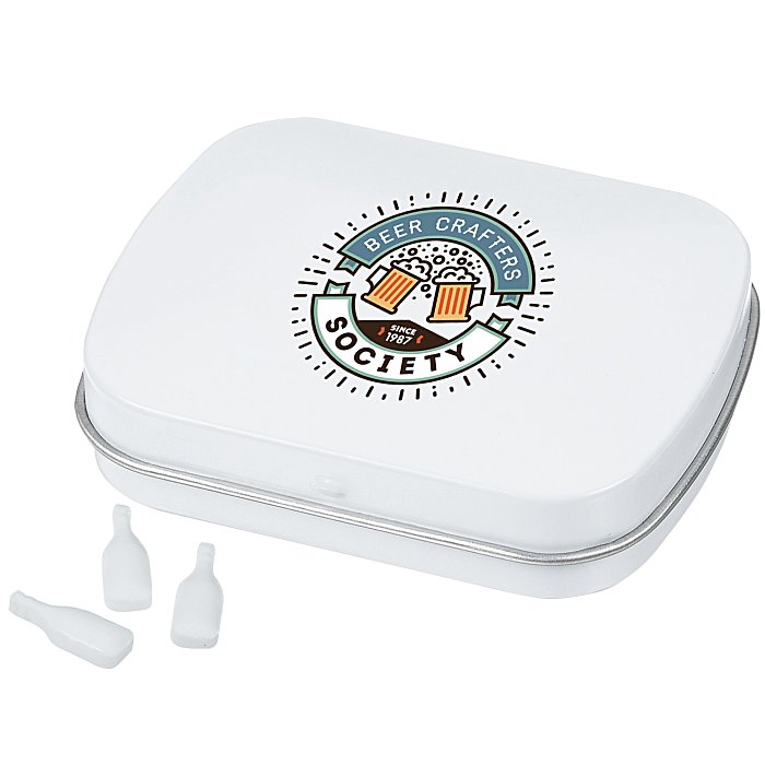 Custom Mint Tin with Shaped Mints - Bottle