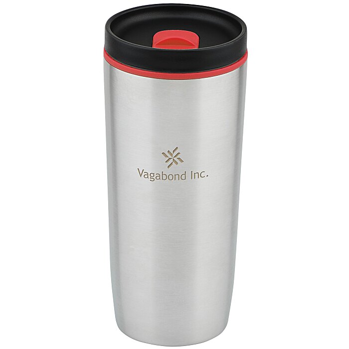 Custom Accent Stainless Travel Mug - 16 oz - Laser Engraved