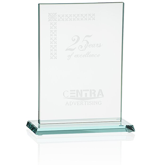 Custom Stately Jade Glass Award - 6 inches