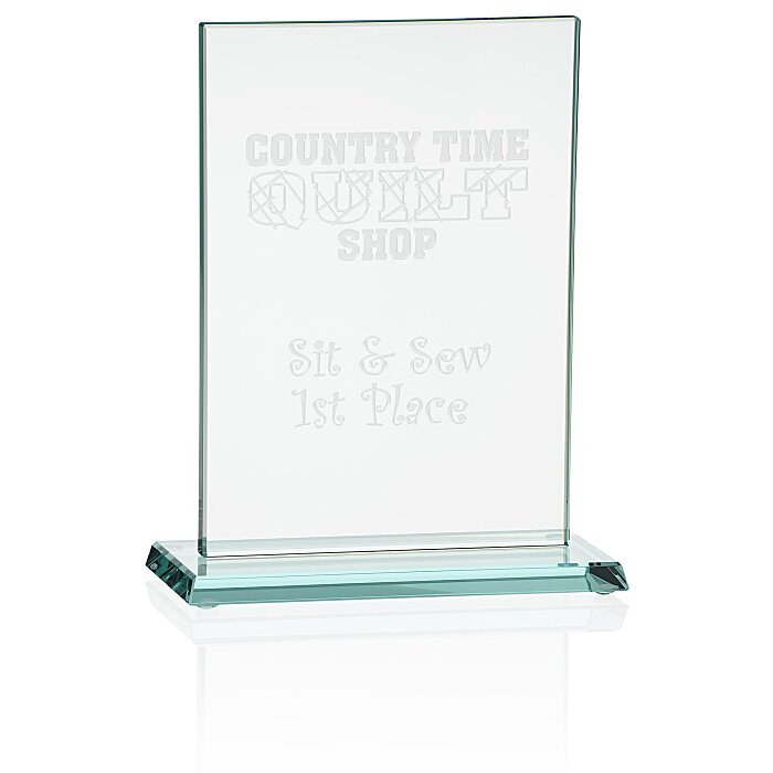 Custom Stately Jade Glass Award - 8 inches