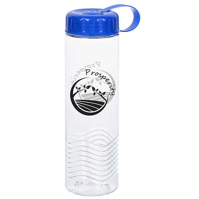 Custom Clear Impact Twist Water Bottle with Tethered Lid - 24 oz
