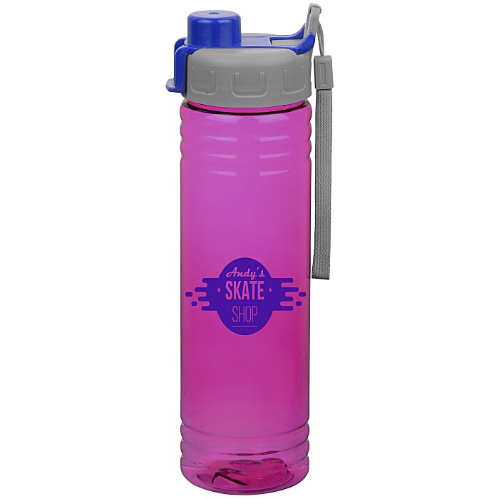 Custom Halcyon Water Bottle with Quick Snap Lid - 24 oz