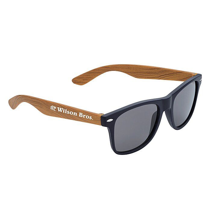 Custom Wood Grain Beach Sunglasses - Sides
