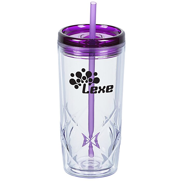 Custom Refresh Simplex Tumbler with Straw - 16 oz - Clear