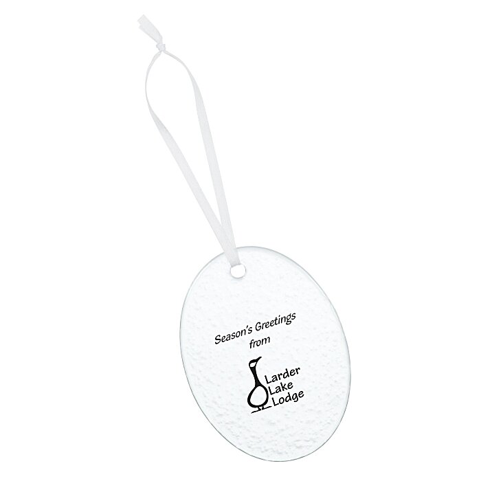 Custom Hammered Glass Ornament - Oval