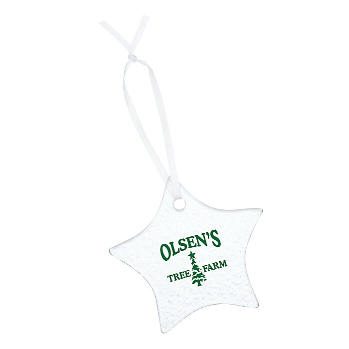 Custom Hammered Glass Ornament - Star