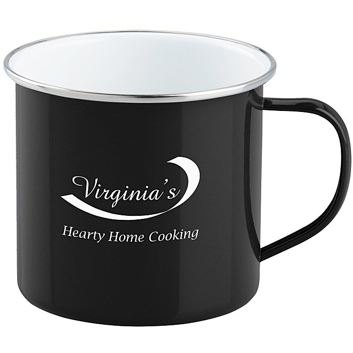 Custom Enamel Metal Campfire Mug - 16 oz