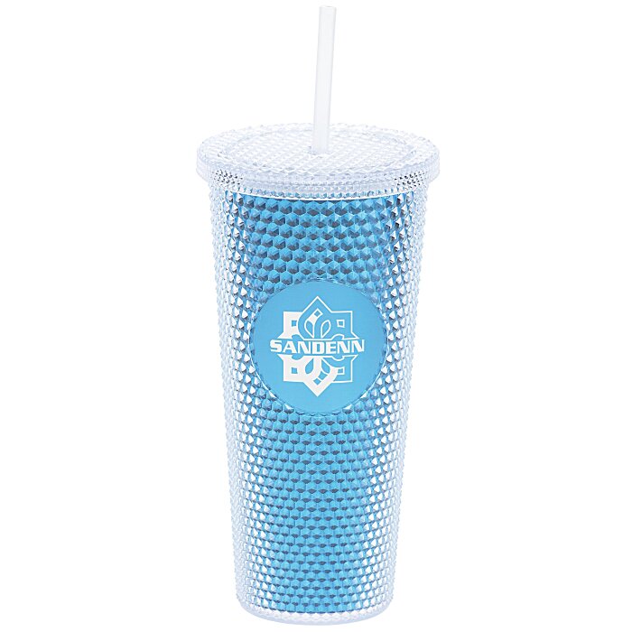 Custom Bux Tumbler with Straw - 24 oz. - Metallic