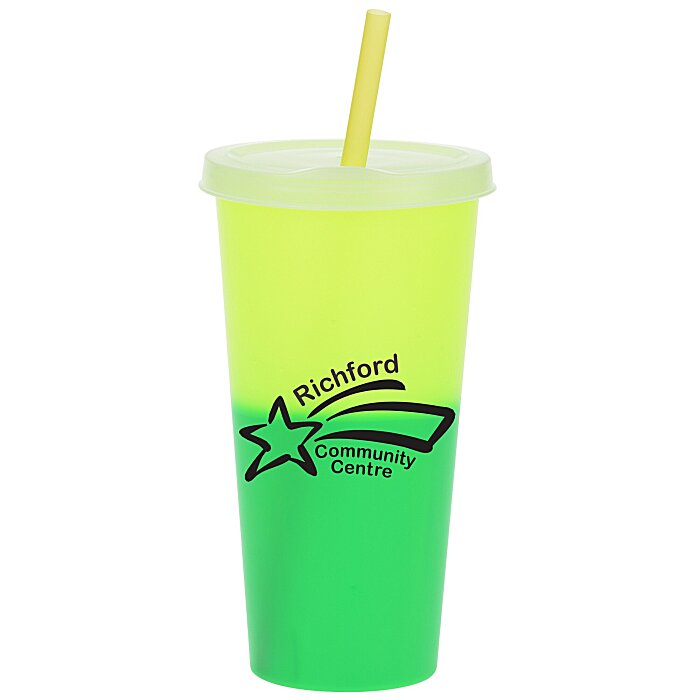 Custom Rave Mood Tumbler with Lid and Straw - 26 oz