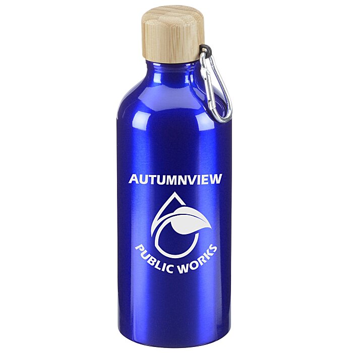 Custom Tundra Aluminum Bottle with Bamboo Lid - 20 ounces
